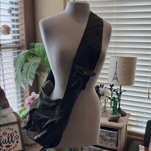 Stylish Green Corduroy Shoulder Bag